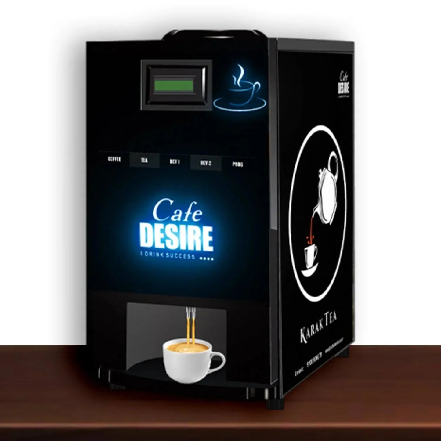 LED Coffee Machine 4 Lane | Four Beverage Options | Fully Automatic Tea & Coffee Vending Machine