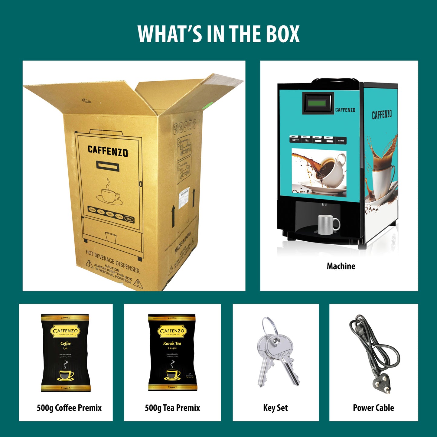 Caffenzo Four Options Coffee Tea Vending Machine