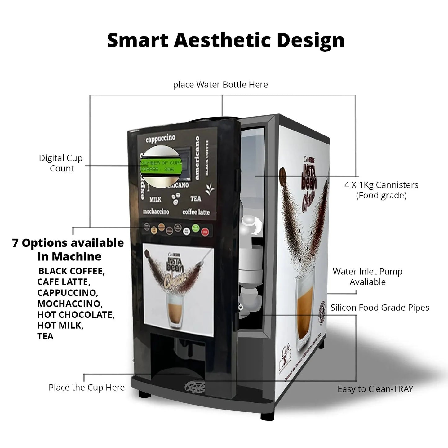 Insta Bean Classic Coffee Vending Machine | 8 Options
