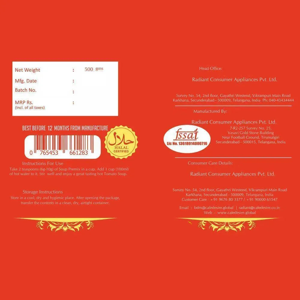 Tomato Soup Premix - 500g - cafedesireonline.com