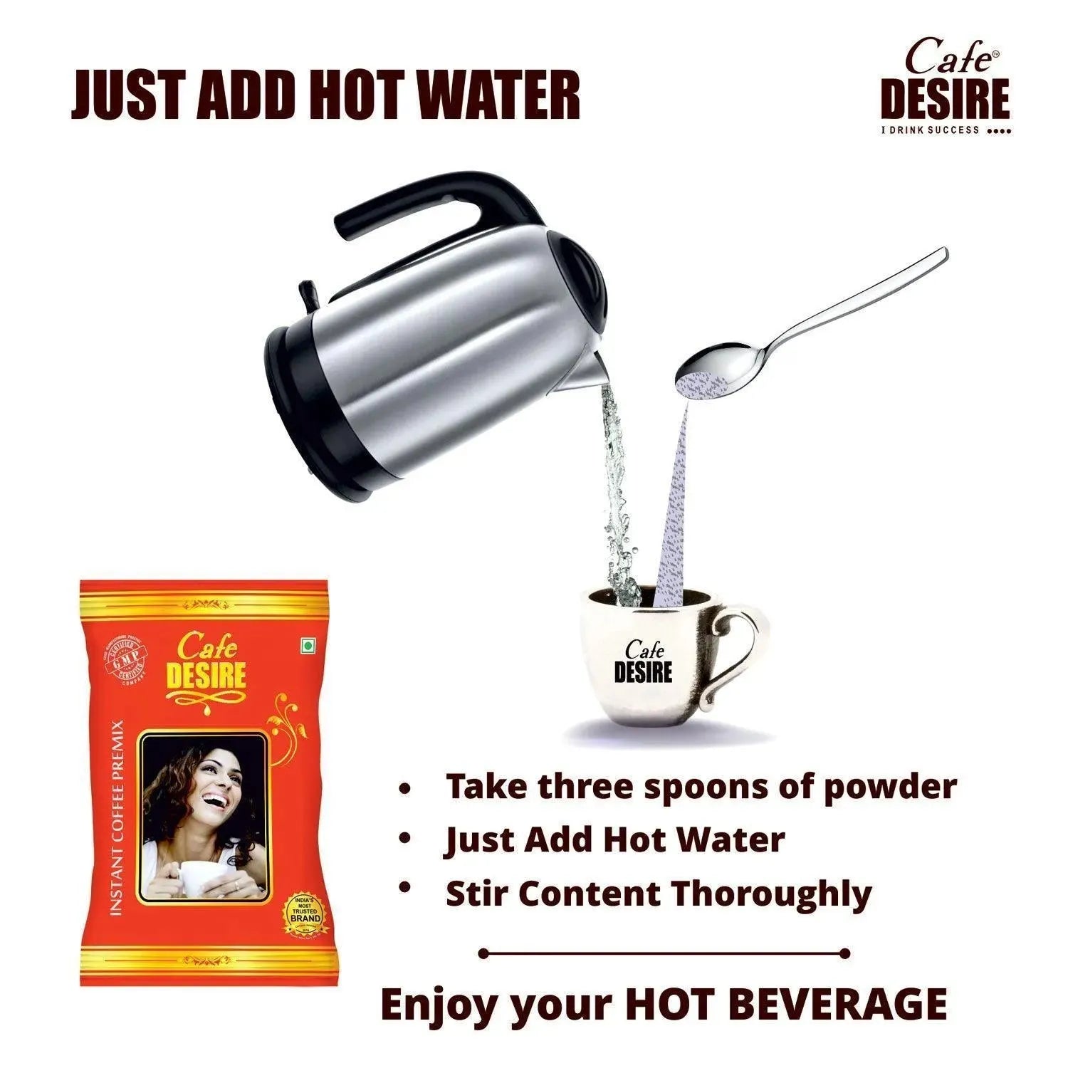 Instant Coffee Premix - 1Kg - Red Range Economy Blend - cafedesireonline.com