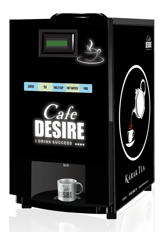 LED Coffee Machine 2 Lane | Two Beverage Options | Fully Automatic Tea & Coffee Vending Machine | For Offices, Shops and Smart Homes | Make 2 Varieties of Coffee Tea with Premix | No Milk, Tea, Coffee Powder Required - cafedesireonline.com