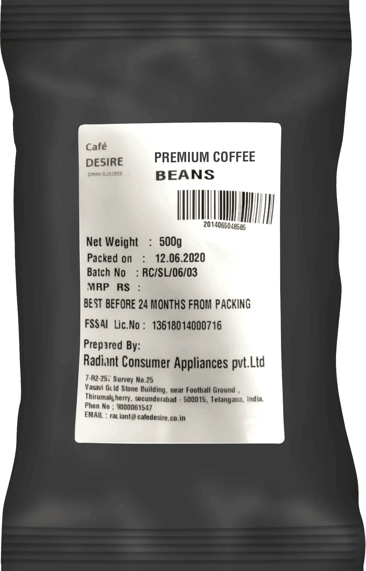 Roasted Coffee Beans - PREMIUM - 500g - Cafe Desire