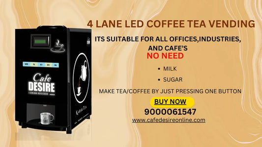 4 lane led coffee tea vending machine