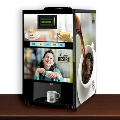 Coffee Machine 4 Lane | Four Beverage Options | Fully Automatic Coffee Tea Vending Machine | For Offices, Shops and Smart Homes | Make 4 Varieties of Coffee Tea with Premix | No Milk, Tea, Coffee Powder Required