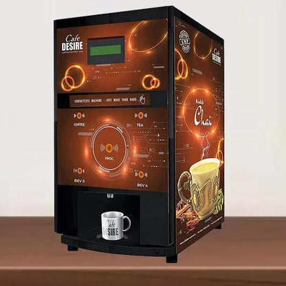 Contactless Sensor Based Coffee Machine - 4 Lane | Automatic Tea & Coffee Premix Vending Machine | For Offices, Shops & Smart Homes | Make 4 types | Just wave your hand