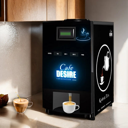 LED Coffee Machine 4 Lane | Four Beverage Options | Fully Automatic Tea & Coffee Vending Machine | For Offices, Shops and Smart Homes | Make 4 Varieties of Coffee Tea with Premix | No Milk, Tea, Coffee Powder Required