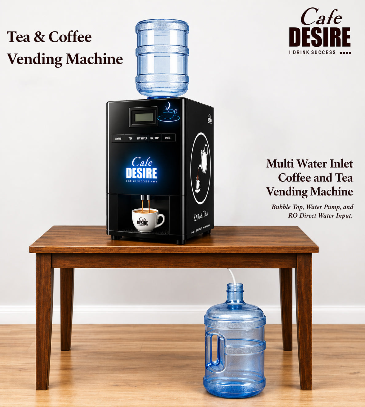 Triple Option LED with Pump Tea & Coffee Vending Machine