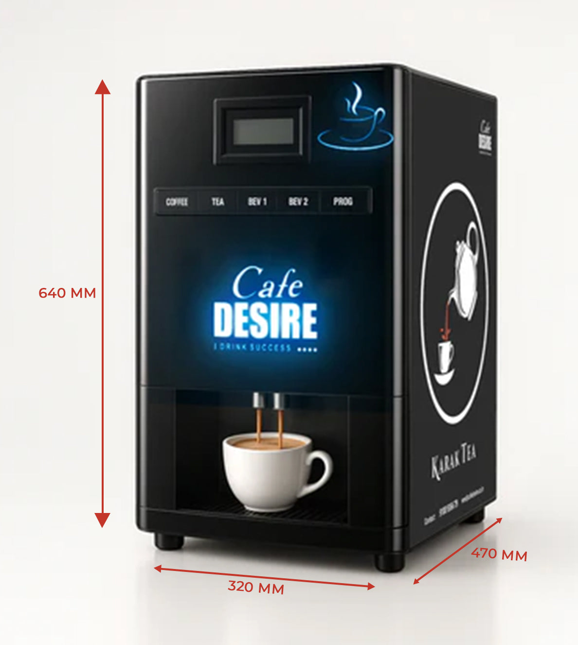 Triple Option LED with Pump Tea & Coffee Vending Machine