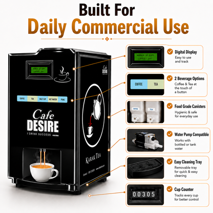 Cafe Desire Double Option LED 2 LANE Vending Machine