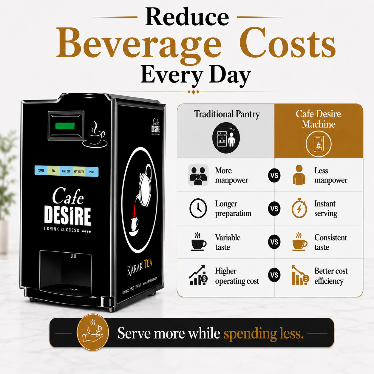Cafe Desire Double Option LED 2 LANE Vending Machine