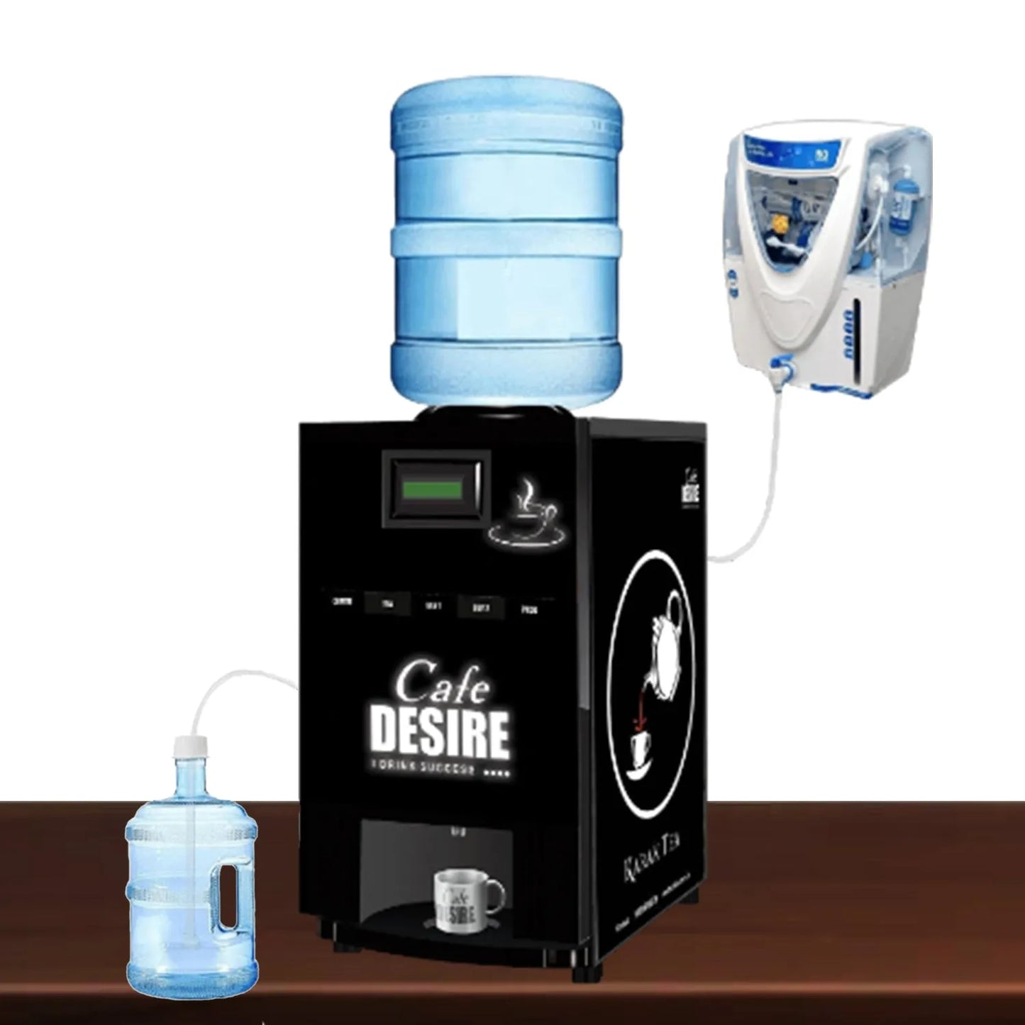 LED - Coffee Machine 4 Lane Multi Water Inlet Coffee and Tea Vending Machine | Bubble Top, Water Pump and RO Direct Water Input | Four Beverage Options | For Offices, Shops and Smart Homes | Make 4 Varieties of Coffee Tea with Premix