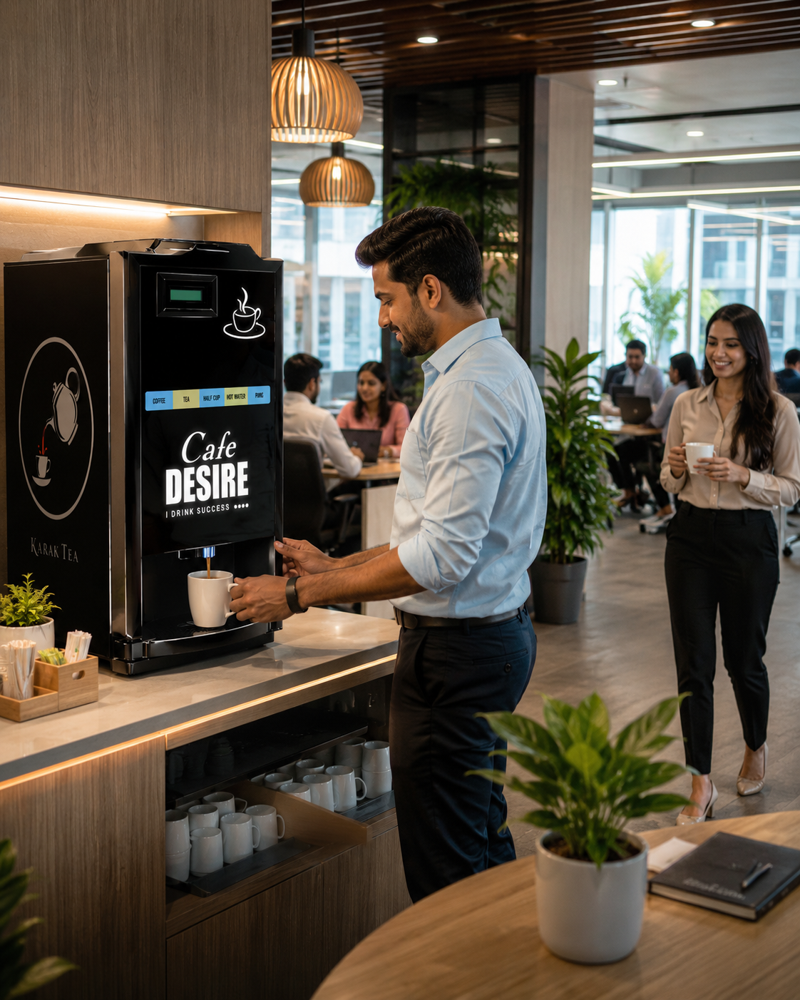 Café Desire Double Option LED 2 LANE Vending Machine