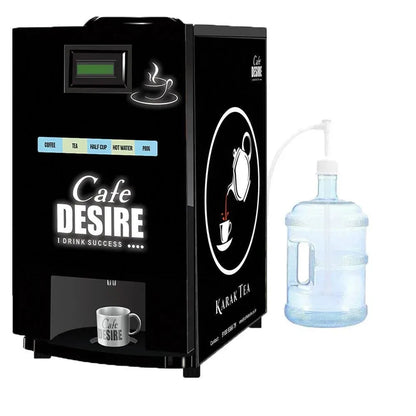 Pump Model - LED Coffee Machine 2 Lane | Two Beverage Options | Fully Automatic Tea & Coffee Vending Machine | For Offices, Shops and Smart Homes | Make 2 Varieties of Coffee Tea with Premix | No Milk, Tea, Coffee Powder Required - cafedesireonline.com