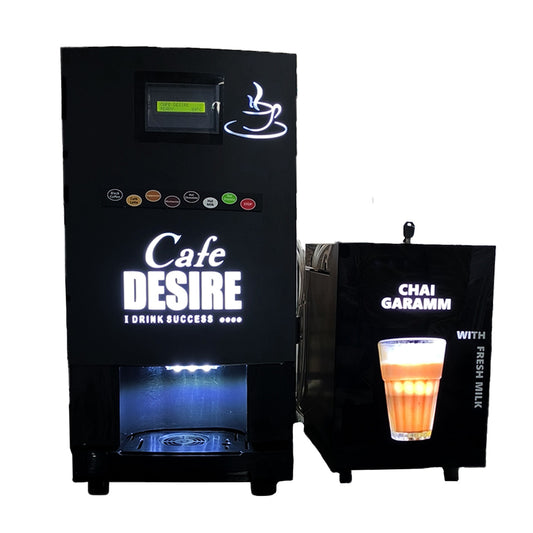 LED Insta Bean Classic Combo Coffee Vending Machine | Made with Fresh Milk | 8 Options