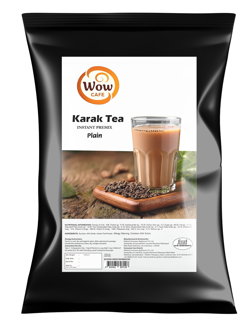Wow Cafe Plain Tea Premix (1kg)