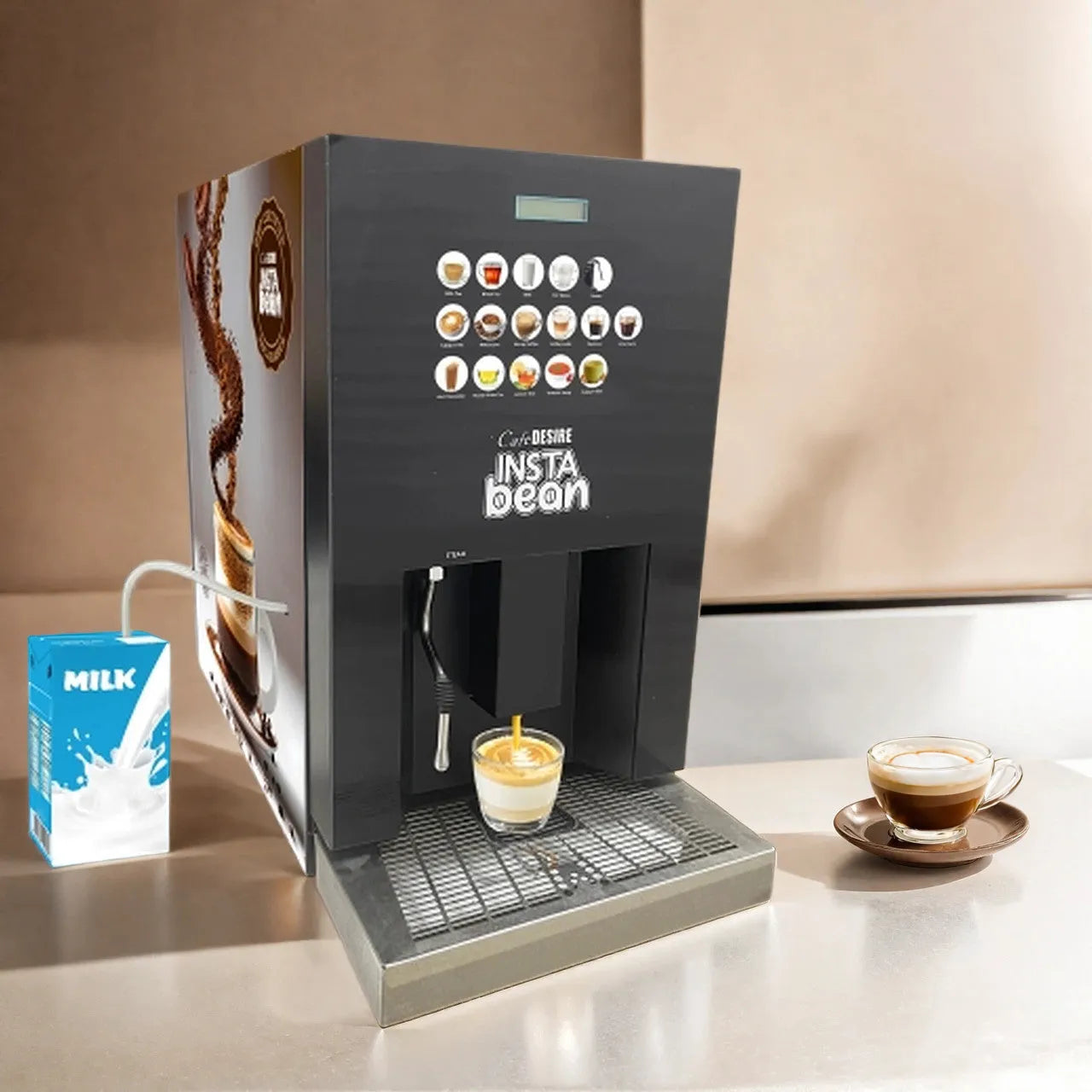 Insta Bean Coffee Vending Machine | Made with Fresh Milk | 16 Options | Lowest cost | Zero Maintenance