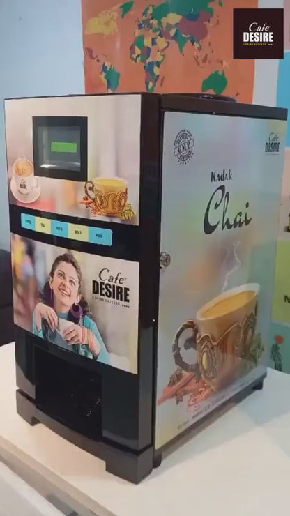 Coffee Machine 4 Lane | Four Beverage Options | Fully Automatic Tea & Coffee Vending Machine | For Offices, Shops and Smart Homes | Make 4 Varieties of Coffee Tea with Premix | No Milk, Tea, Coffee Powder Required
