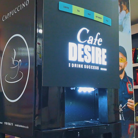 Cafe Desire 2 Lane Led Coffee Tea Vending Machine video