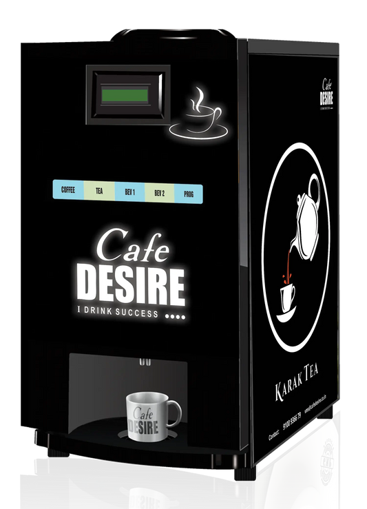 LED Coffee Machine 4 Lane | Four Beverage Options | Fully Automatic Tea & Coffee Vending Machine | For Offices, Shops and Smart Homes | Make 4 Varieties of Coffee Tea with Premix | No Milk, Tea, Coffee Powder Required - cafedesireonline.com